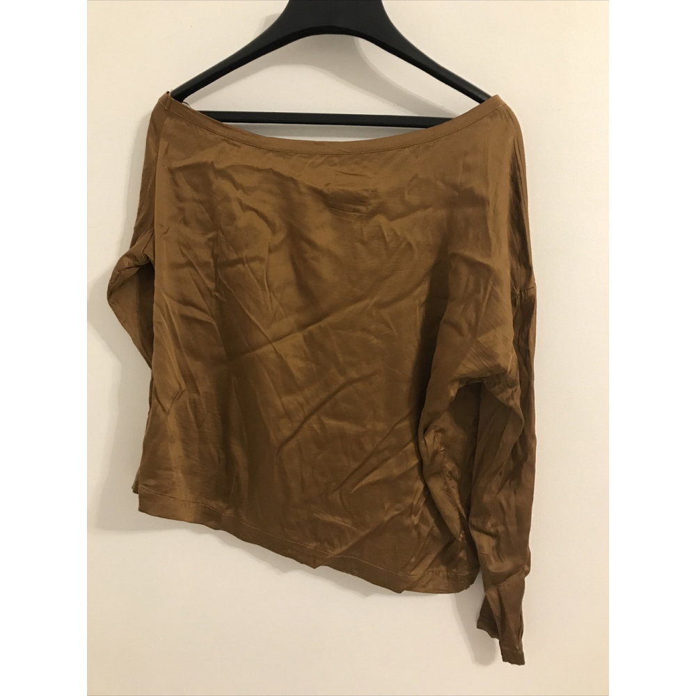 Chaser 'Dani' Satin Off Shoulder Bronze Metallic Long Sleeve Size S - Picture 8 of 8